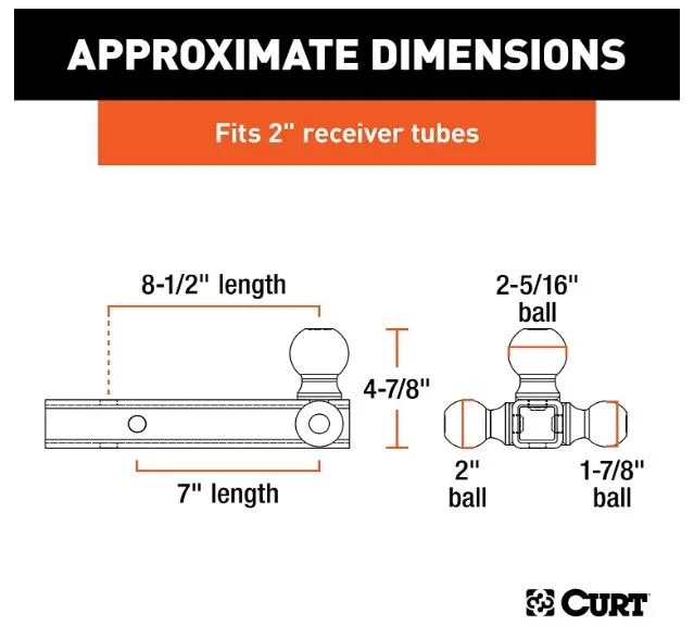 TRIPLE TOW BAR 1-7/8 2 2-5/16